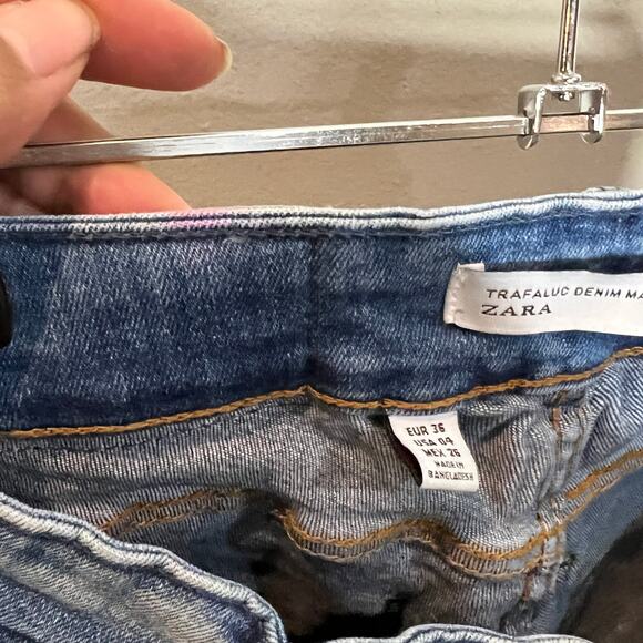 ZARA Trafaluc Denim Makers Distressed Low-Rise Skinny Jeans Women's Size 4 - Picture 8 of 9